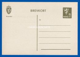 NORWAY PRE-PAID CARD 15 ORE LION BREVKORT WATERMARK UP FROM RIGHT - Entiers Postaux