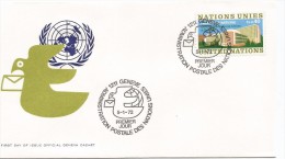 ONU NACIONES UNIDAS GENEVE 1972 PALACIO DE LAS NACIONES - Storia Postale
