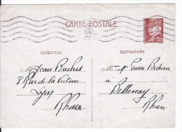 Carte Postale Entier Postal Pétain 1942 - 1941-42 Pétain