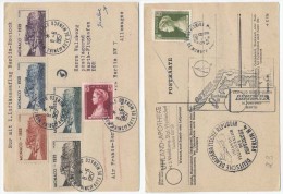 MONACO 1939 Michel 200 - 204 + 1957 1st FLIGHT CARD BERLIN - ROSTOCK - Covers & Documents