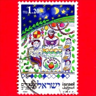 ISRAELE - Usato - 1991 - Festival - Famiglia Seduta A Tavola -  Sukkoth - Jewish Festivals - 1.20 - Usados (sin Tab)