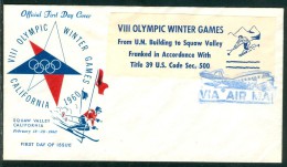 UNITED NATIONS Special Airmail Franking To Squaw Valley For The Opening Of The Olympic Games In Squaw Valley - Invierno 1960: Squaw Valley