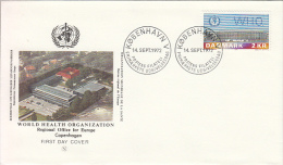 27662- WHO, WORLD HEALTH ORGANIZATION, COVER FDC, 1972, DENMARK - OMS