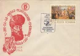 27792- UNIFICATION OF TRANSYLVANIA TO ROMANIA ANNIVERSARY, SPECIAL COVER, 1968, ROMANIA - Briefe U. Dokumente