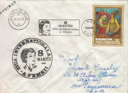 27867- INTERNATIONAL DAY OF THE WOMEN, SPECIAL POSTMARK, PAINTING STAMP ON COVER, 1982, ROMANIA - Lettres & Documents