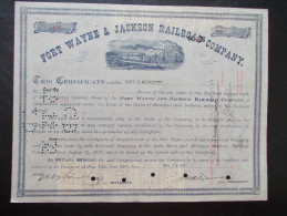 USA - Fort Wayne & Jackson Rail Road Company (Timbres Au Verso) - Railway & Tramway