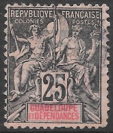 Guadeloupe 1892 -  N° YT 34, Oblitéré, Used - Oblitérés