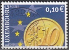 Luxembourg 2001 Michel 1545 O Cote (2008) 0.30 Euro Monnaie Euro Cachet Rond - Oblitérés