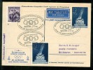 AUSTRIA Olympic Flight With Nr. 1 In Cancel On Olympic Stationery With Olympic Stamp - Estate 1956: Melbourne