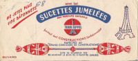 BUVARD SUCETTES JUMELEES CONSTRUCTION TOUR EIFFEL - Dulces & Biscochos