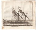 1741 - Gravure Sur Cuivre Originale - Galère à La Rame - FRANCO DE PORT - Sonstige & Ohne Zuordnung