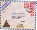 ARG-L11 - ARGENTINE N° 706-708 (Industrie) + Vignette Antituberculose Sur Lettre Recommandée Par Avion Pour La France - Storia Postale