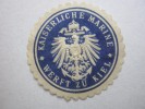 Marine   , Kiel  ,  Briefverschlussvignette  Um 1900 , Original ! - Other & Unclassified