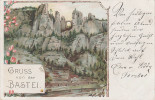 Litho AK Gruss Bastei Sächsische Schweiz Bei Rathen Wehlen Rathewalde Uttewalde Hohnstein Lohmen Pirna Pretzschendorf - Bastei (sächs. Schweiz)