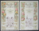 2 IMAGES PIEUSES Bouasse Série N°1242 (chromo Fin XIXème) ESPRIT SAINT - Textes Fleurs Différentes & SANTINO - Devotion Images