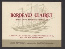 Etiquette De Bordeaux Clairet  -  Thème Bateau Voilier  -  J. Peytraut à Barsac  (33) - Segelboote & -schiffe