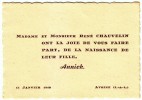 1949 - Expert Foncier Chauvelin à Avoine - FRANCO DE PORT - Geburt & Taufe