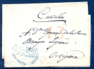 1834 GALICIA , CARTA CIRCULADA ENTRE SANTIAGO DE COMPOSTELA Y ORTIGOSA, MARCA GALICIA / SANTIAGO EN ÓVALO, PORTEO - ...-1850 Préphilatélie