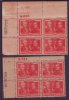 1945-26 CUBA 1945. Ed.377. 2c SOC ECONOMICA AMIGOS DEL PAIS BLOCK 4 PLATE NUMBER S614-615 - Unused Stamps