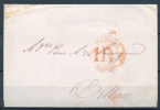 1849 GALICIA , ENVUELTA CIRCULADA ENTRE FERROL Y BILBAO , BAEZA FERROL EN ROJO, PORTEO " 1R ", LLEGADA - ...-1850 Prephilately