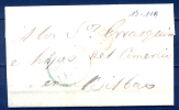 1832 GALICIA , CARTA CIRCULADA ENTRE FERROL Y BILBAO , MARCA PREFILATELICA GALICIA / FERROL EN AZUL , PORTEO - ...-1850 Préphilatélie