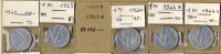 5 PIECES 1 FRANC # ETAT FRANCAIS # FRANCISQUE # DATES DIFFERENTES # 1942 1943 1944 B ET C - 1 Franc