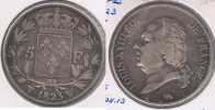 FRANCIA 5 FRANCS LOUIS XVIII 1823 W PLATA SILVER Y - 5 Francs