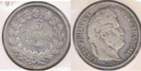 FRANCIA FRANCE 5 FRANCS LOUIS PHILIPPE 1841 W PLATA SILVER X - 5 Francs