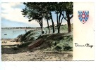 Delcampe - Tharon Plage : Tharon Le Cormier Descente De La Plage (n°1537 Cap) Blason Dentelée - Tharon-Plage