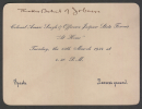 JAIPUR State India  1934  AT HOME Invite Card To Thakur Of JOBNER From Col. Amarsingh #86538 Inde Indien Revenue Fiscaux - Jaipur