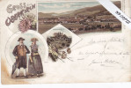 Bade Wurtemberg, Oberkirch Schauenburg,, Gruss Aus...., Litho Multivues, Costumes, Timbre Enlevé - Oberkirch