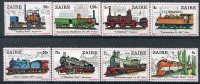 Zaire                               962/969  **     Trains - Unused Stamps