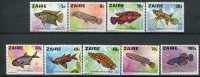 Zaire                            900/908  **      Poissons - Unused Stamps