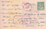 INDIA USED POST CARD -  BOOKED FOR NAGPUR, CANCELLATION IN RED COLOUR - Unused Stamps