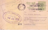 INDIA USED POST CARD WITH SLOGAN CANCELLATION - Cartas & Documentos