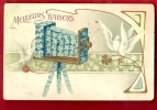 FXI-06  Meilleurs Baisers  Appareil De Photo Avec Bleuets, Colombes Et Trèfle à 4. Cachet 1907 - Autres & Non Classés