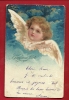 FXI-23  Heureux Noël,  Ange, Visage D'enfant. Précurseur. Cachet 1901 .  Petites Marques Visibles Sur Le Scan - Angels