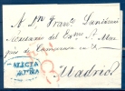 1833 - 1840 GALICIA , ENVUELTA CIRCULADA ENTRE CORUÑA Y MADRID , TIZÓN Nº 9 EN AZUL - ...-1850 Prefilatelia