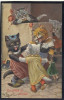 SIGNED A. THIELE OLD POSTCARD #063 DRESSED CAT T.S.N. SERIE 975 - Thiele, Arthur