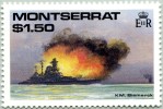 N° Yvert 725 - Timbre De Montserrat (1989) - (Neuf - **) Bataille Navale De La 2ème Guerre Mondiale - K.M. Bismarck - Montserrat