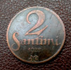 LATVIA; Lettonia ; Lettland 2 SANTIMI / Santims  COIN  1928 Y - Latvia