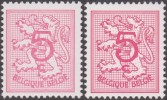 Belgique 1980 COB 1728P6. Rose Et Rouge Vif, Deux Nuances Totalement Différentes. Lion Héraldique 5 C Papier Polyvalent - Autres & Non Classés