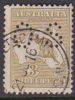 Australia 1913-33 Kangaroo Punctured OS 3d Olive Used - Oblitérés