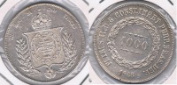 BRASIL  1000 REIS 1866 PLATA SILVER X - Brésil