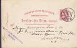 Norway UPU Postal Stationery Ganzsache Entier 10 Øre Posthorn C. FLOORS BOGHANDEL, BERGEN 1901 LONDON (2 Scans) - Postwaardestukken