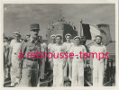 CEYLAN-sept 1945-Général Leclerc-équipage Croiseur TRIOMPHANT Passé En Revue-photo SCA-cliché Claude Le Ray - Guerre, Militaire