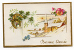 Bonne Année--type Mignonnette-signée BRUNNER--Paysage De Neige-chapelle,houx,fer à Cheval N°?? éd ??? - Nouvel An