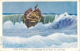 ILLUSTRATEUR SIGNE HAFFNER TRANSPORTS BATEAUX Côte D'Afrique  :  " Le Passage De La Barre En Surf Boat " Cliche CREMMITZ - Haffner