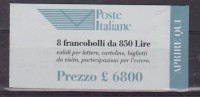 ITALIA ITALY 1995 LIBRETTO BOOKLET MNH NUOVO LIRE 850 X 8 FACCIALE FACE VALUE - Postzegelboekjes