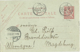 CRETE - 1907 - CARTE ENTIER POSTAL TYPE MOUCHON De LA CANEE Pour MAGDEBURG (ALLEMAGNE) - Andere & Zonder Classificatie